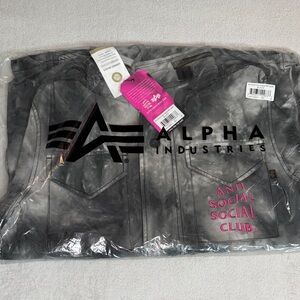 Alpha Industries Anti Social Social Club Jacket with Pink Details sz Medium